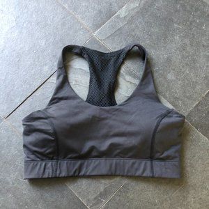 Outdoor Voices Doing Things Sports Bra, Black/Blue racerback, Medium